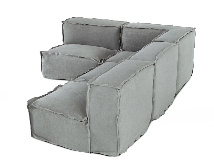 Navstar - Contemporary Grey Fabric Modular Sectional Sofa