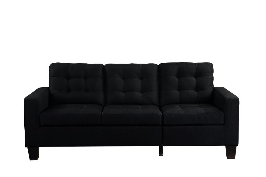 Earsom - Reversible Sofa & Ottoman - Black Linen