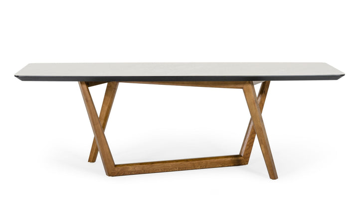 James - Contemporary Walnut &amp; White Dining Table