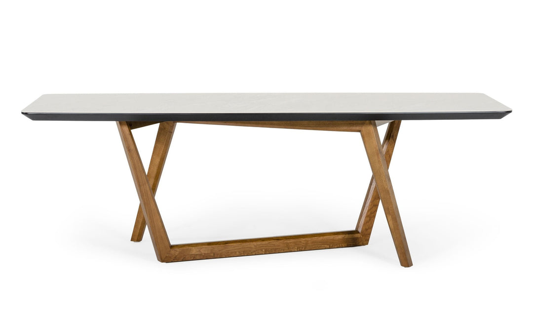 James - Contemporary Walnut & White Dining Table