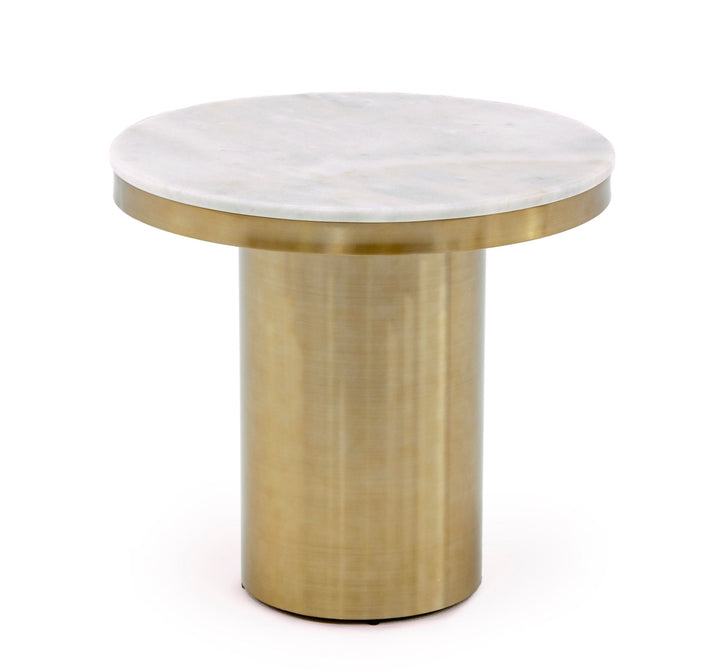 Rocky - Glam White  and  Gold End Table