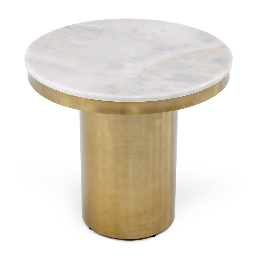 Rocky - Glam White & Gold End Table - View 2