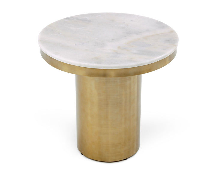 Rocky  Glam White & Gold End Table