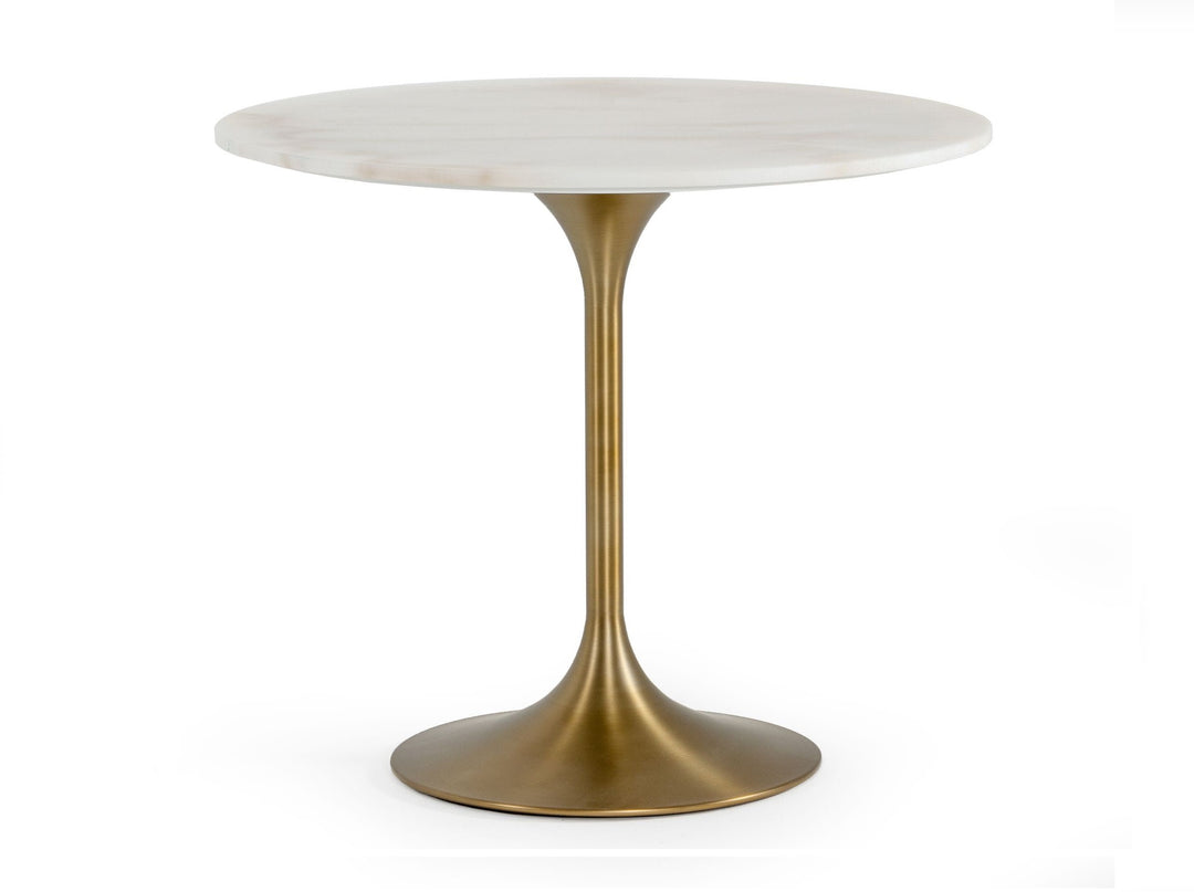 Collins - Glam White Marble & Gold Dining Table