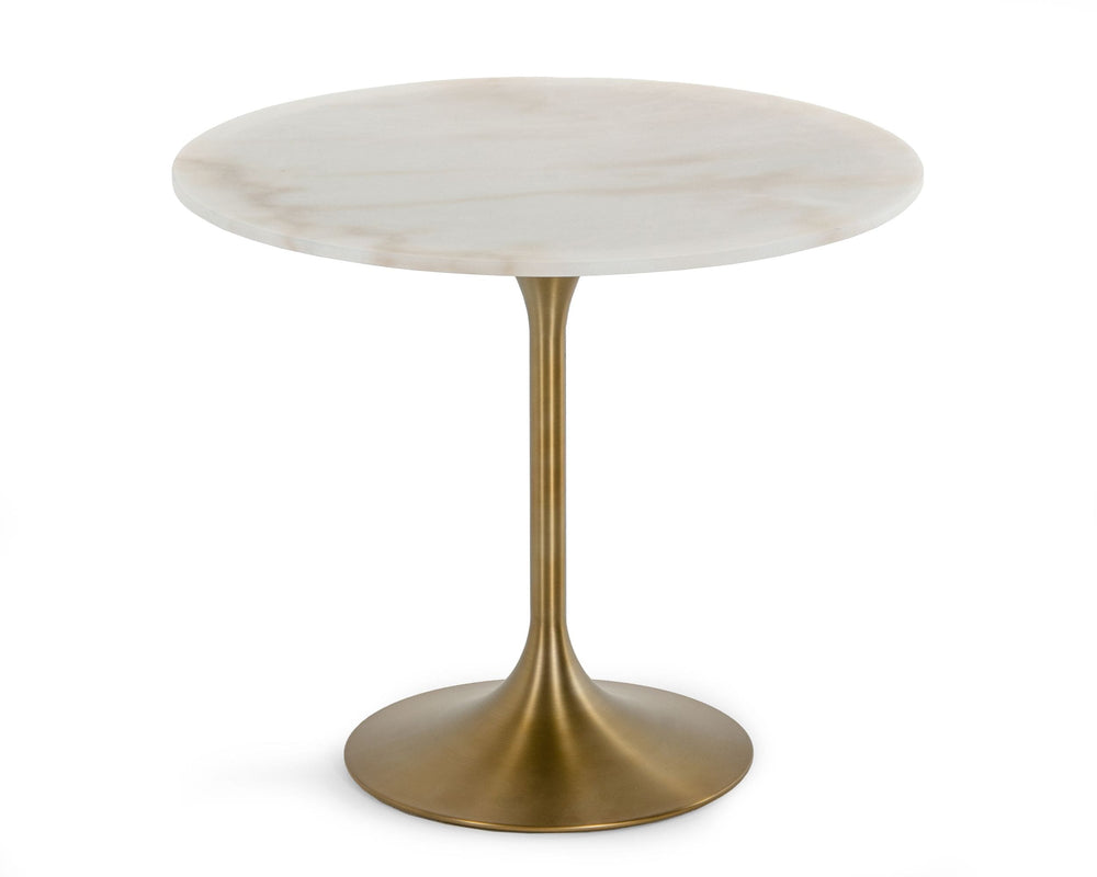 Collins - Glam White Marble & Gold Dining Table - View 2