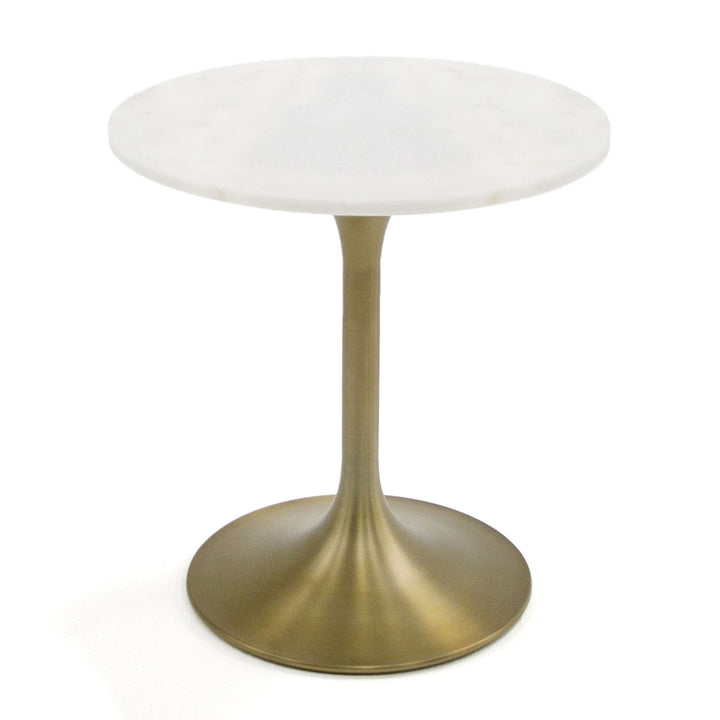 Collins - Glam White Marble &amp; Gold End Table