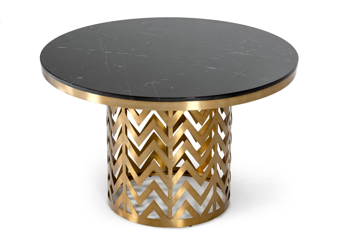 Kowal - Glam Black Marble Dining Table