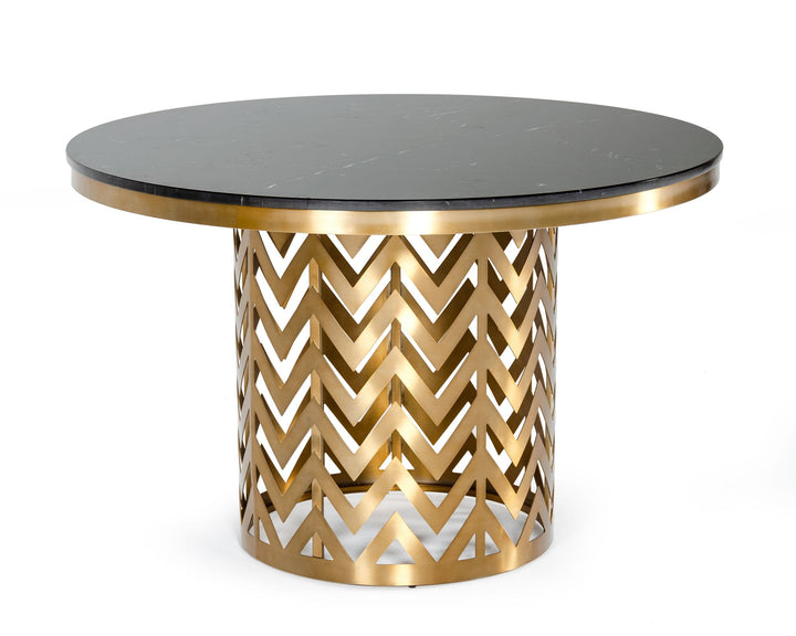 Kowal  Glam Black Marble Dining Table