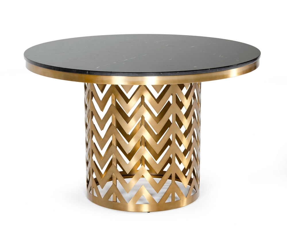 Kowal - Glam Black Marble Dining Table - View 2