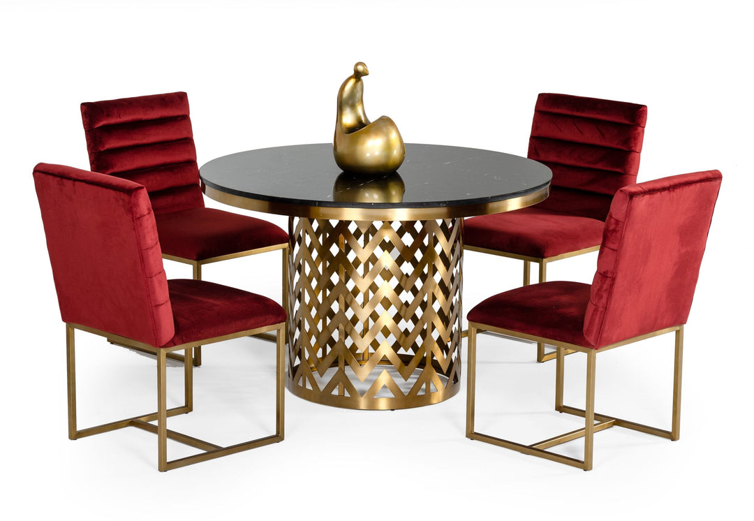 Kowal  Glam Black Marble Dining Table