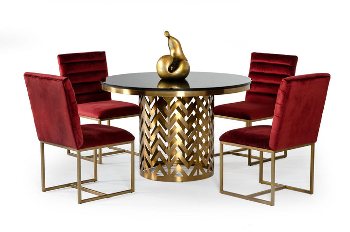 Kowal - Glam Black Marble Dining Table