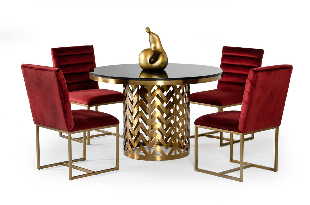 Kowal - Glam Black Marble Dining Table