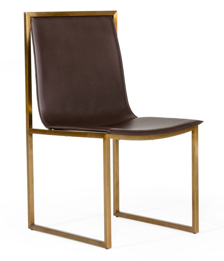 Dalton - Modern Brown Leatherette Dining Chair (Set of 2)