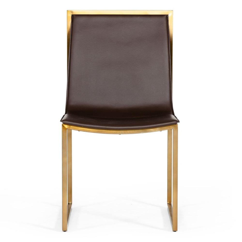 Dalton - Modern Brown Leatherette Dining Chair (Set of 2) - View 3