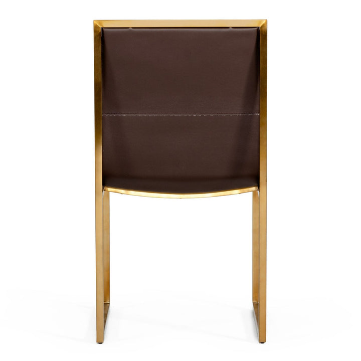 Dalton - Modern Brown Leatherette Dining Chair (Set of 2)