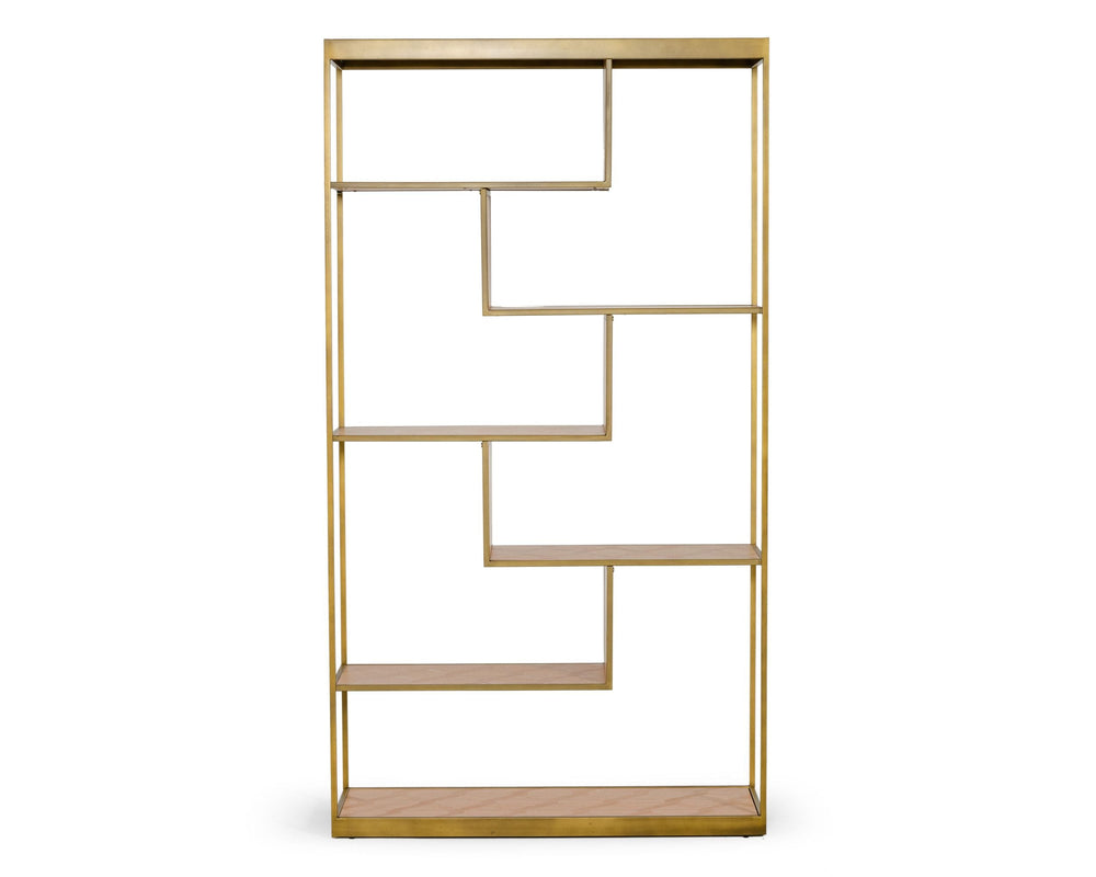 Jessica - Modern Oak & Brass Bookshelf