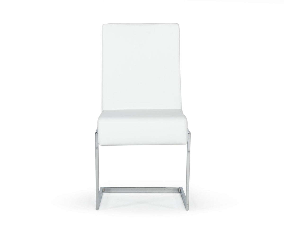 Batavia - Modern White & Stainless Steel Dining Chair (Set of 2)