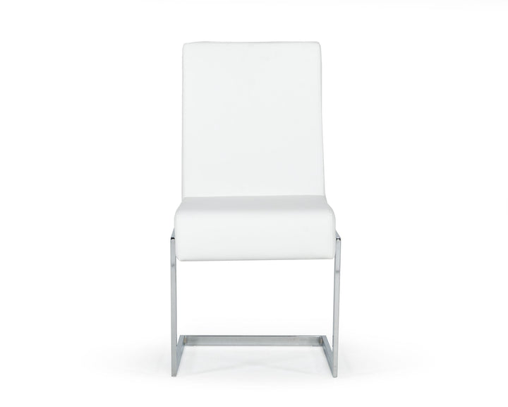 Batavia - Modern White &amp; Stainless Steel Dining Chair (Set of 2)