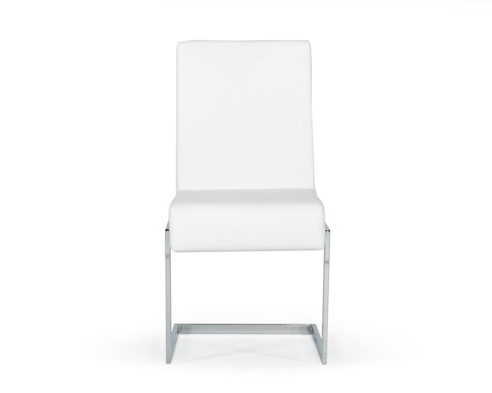 Batavia - Modern White & Stainless Steel Dining Chair (Set of 2)
