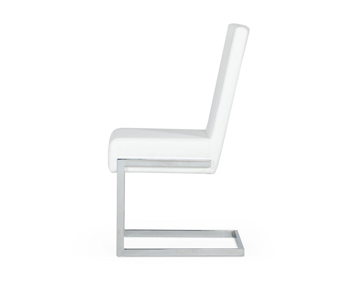 Batavia - Modern White &amp; Stainless Steel Dining Chair (Set of 2)