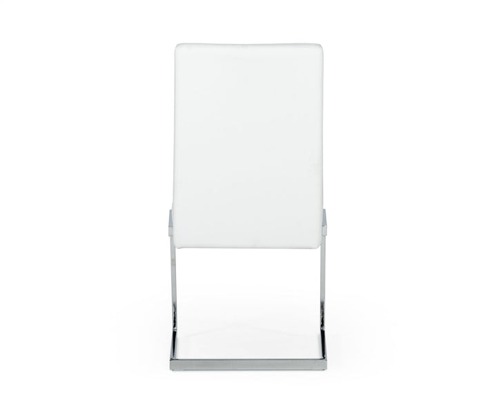 Batavia - Modern White &amp; Stainless Steel Dining Chair (Set of 2)