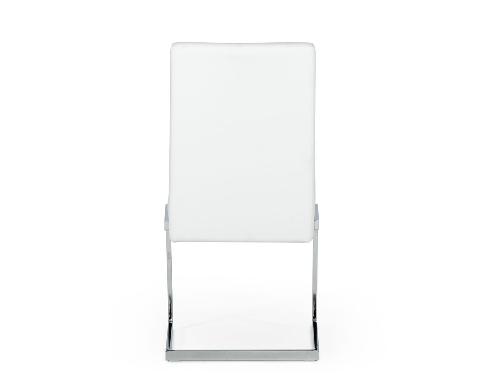 Batavia - Modern White & Stainless Steel Dining Chair (Set of 2)
