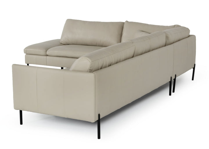 Sherry - Modern Grey Leather Left Facing Sectional Sofa