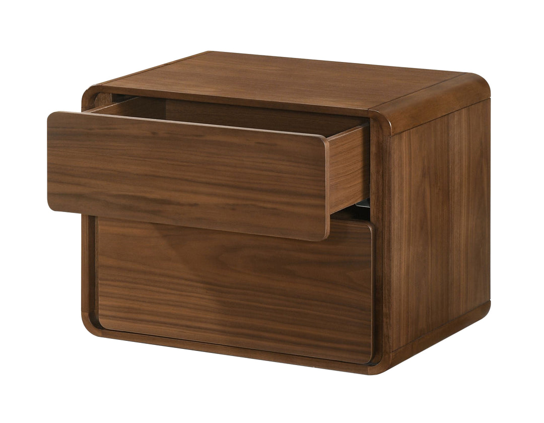 Dustin  Modern Walnut Nightstand