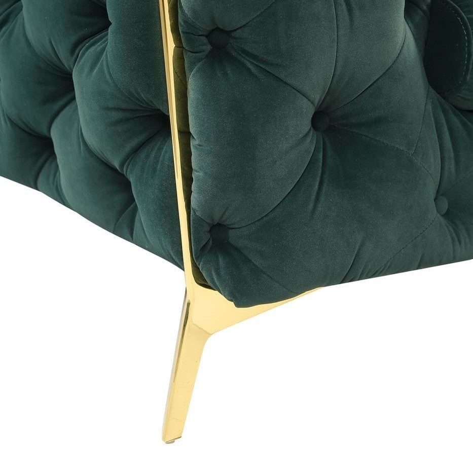 Sheila - Transitional Emerald Green Fabric Loveseat