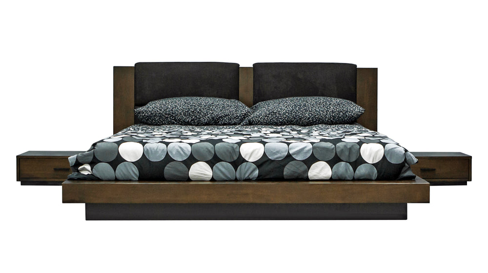 Fantasia - Dark Walnut/Dark Grey Bed and Two Nightstands - View 8