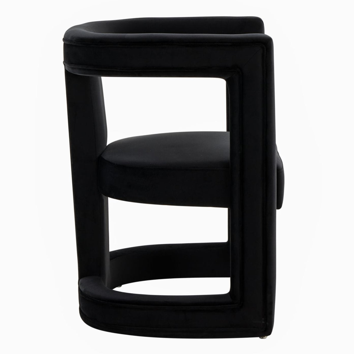 Kendra - Modern Black Fabric Accent Chair - View 2
