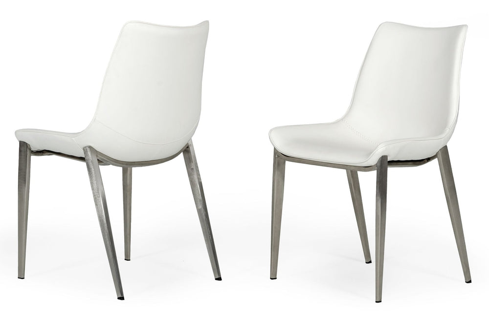 Frasier - Modern White Eco-Leather Dining Chair (Set of 2)