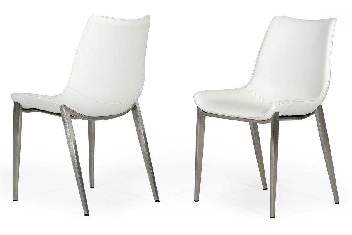 Frasier - Modern White Eco-Leather Dining Chair (Set of 2)