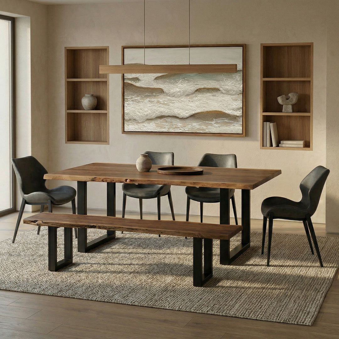 Taylor Modern 79" Live Edge Wood Dining Table