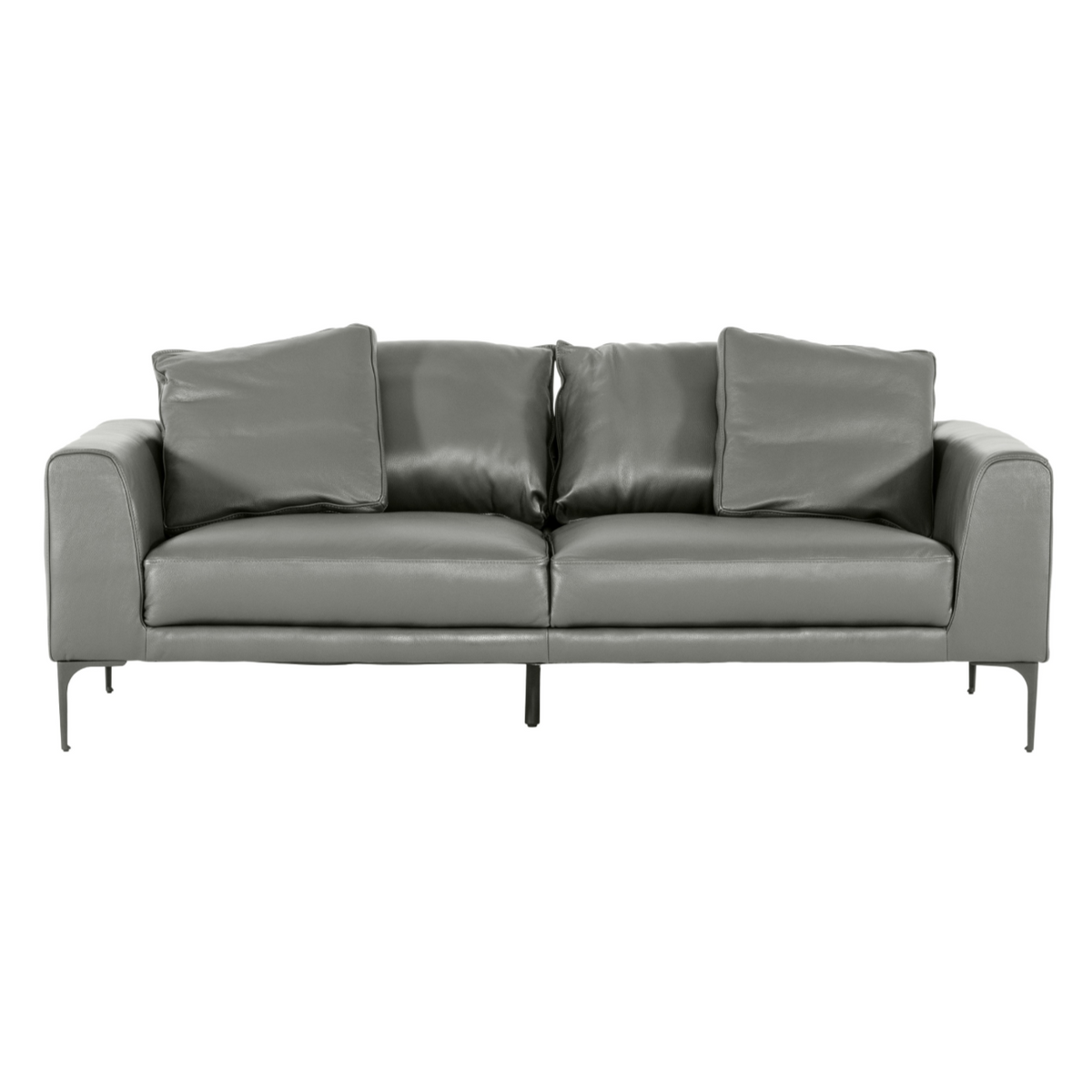 Jacoba - Modern Dark Grey Leather Sofa