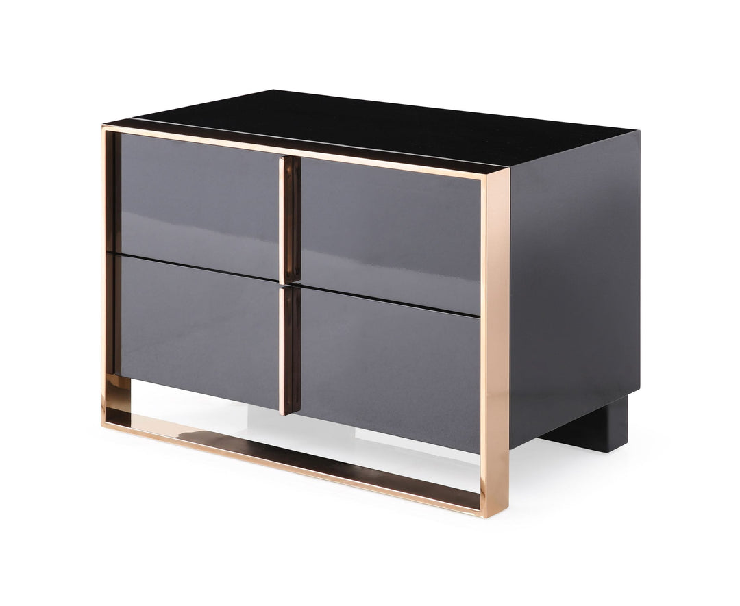 Cartier Modern Black & Rosegold Nightstand