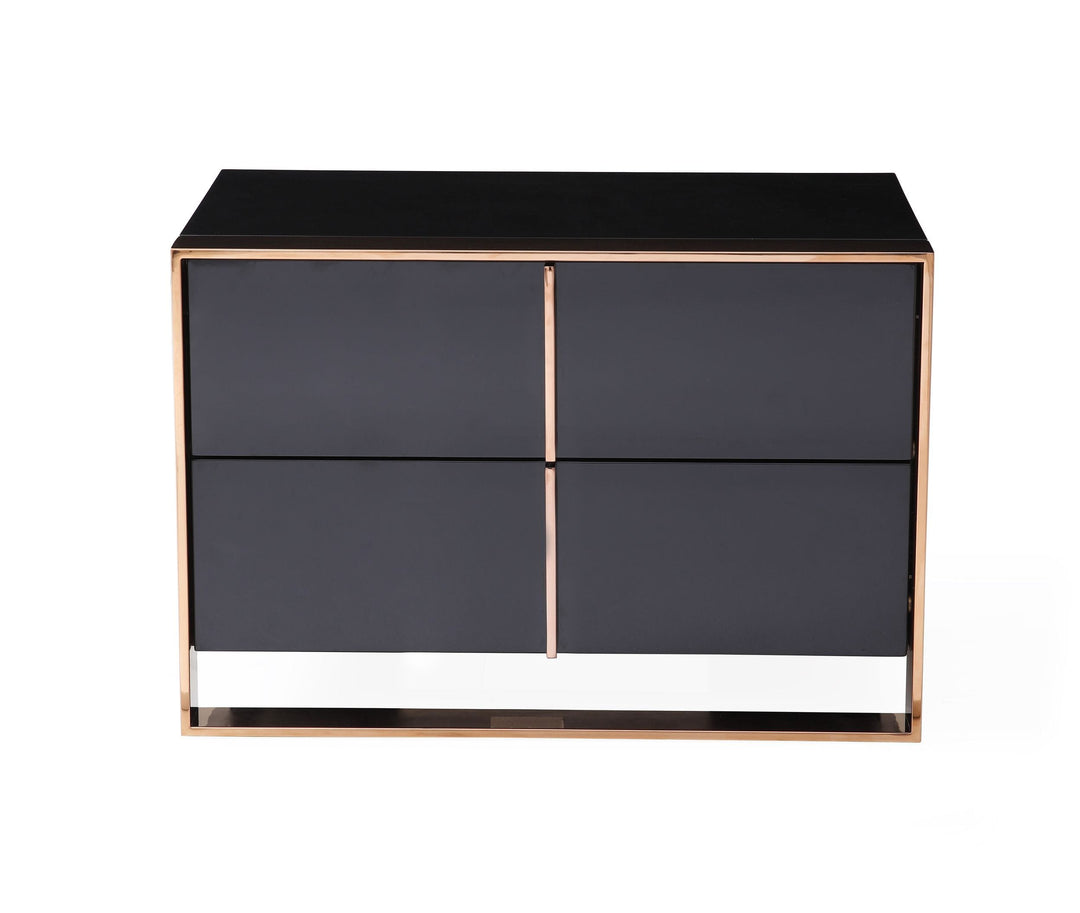 Cartier Modern Black & Rosegold Nightstand