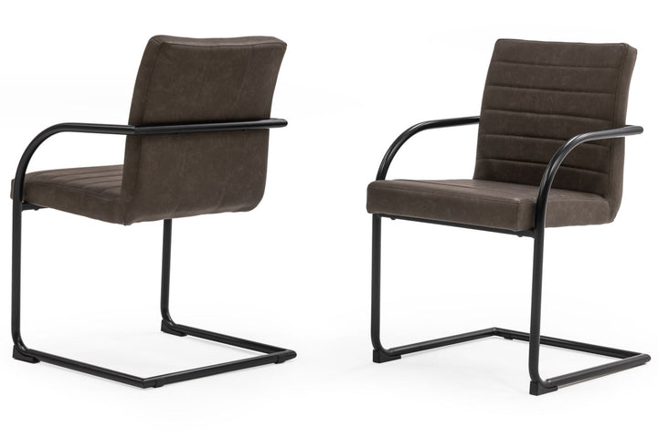 Ivey  Modern Brown Dining Chair (Set of 2)