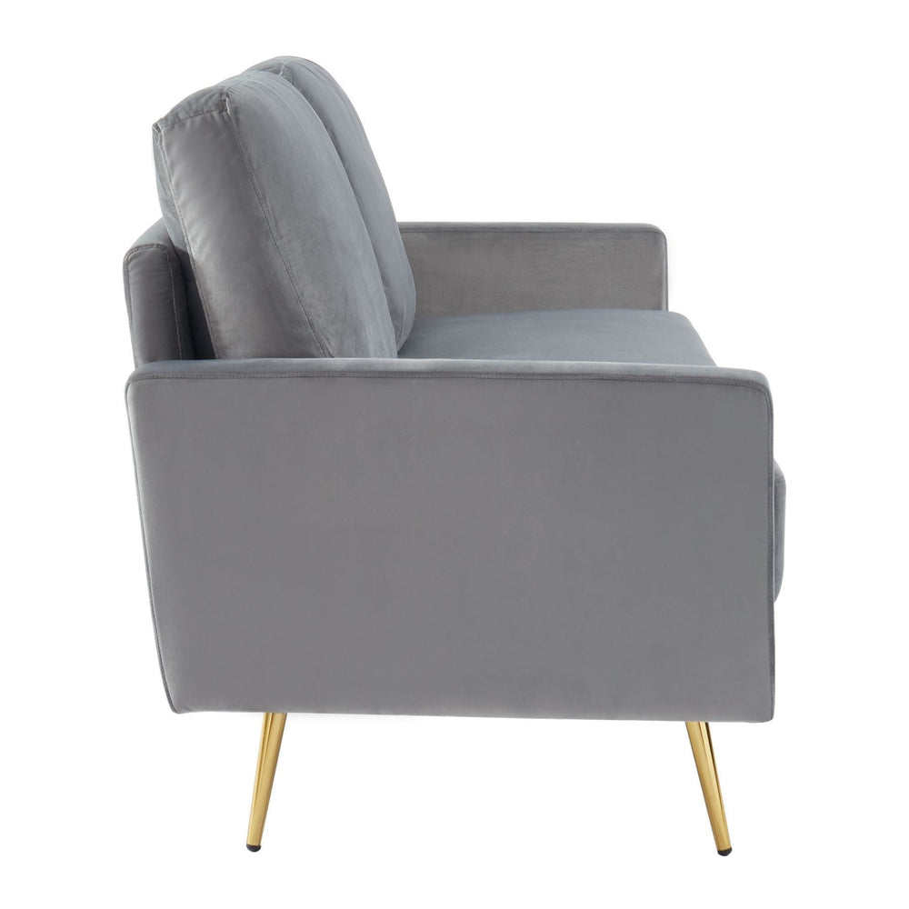 Huffine - Modern Grey Fabric Sofa - View 3