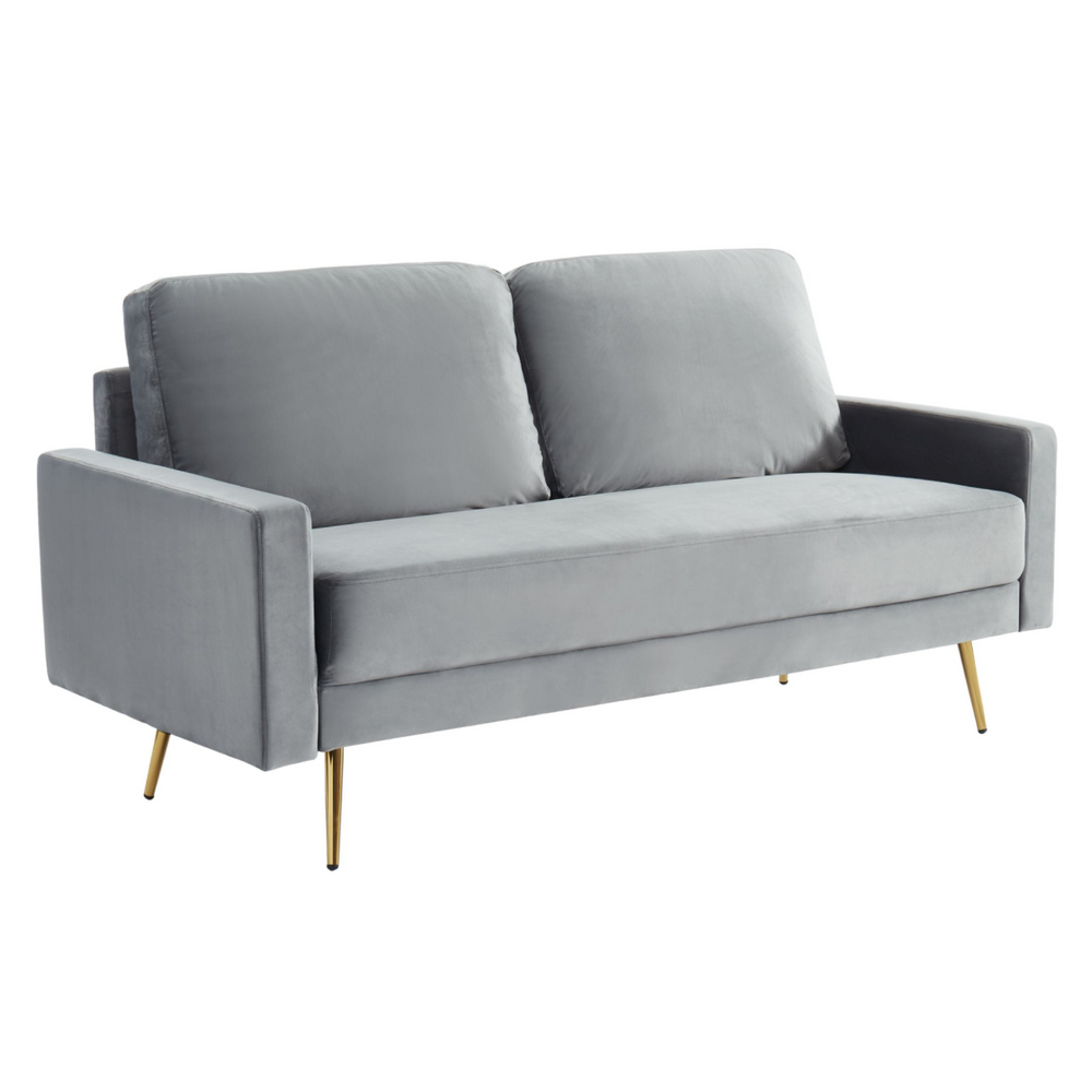 Huffine - Modern Grey Fabric Sofa - View 2