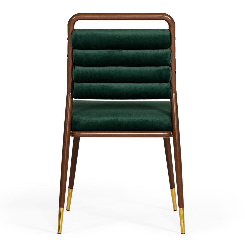 Biscay - Modern Dark Green & Walnut Steel Dining Chair
