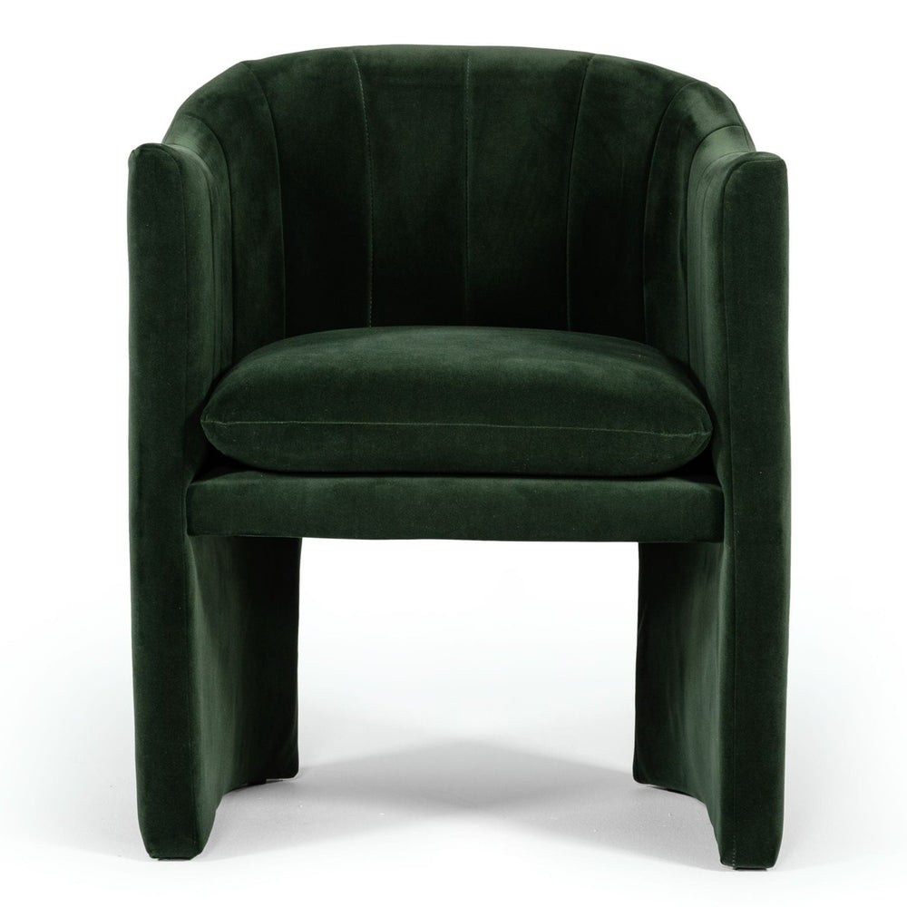 Danube - Modern Jade Green Fabric Dining Chair - View 2