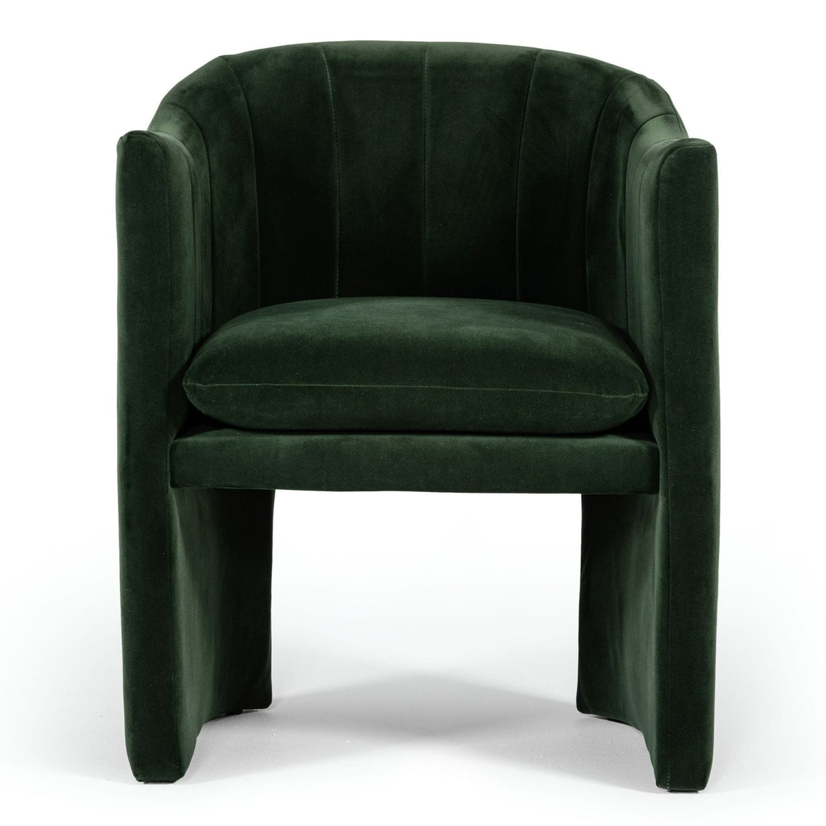 Danube - Modern Jade Green Fabric Dining Chair - View 2