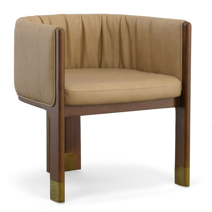 Elati  Tan Vegan Leather Dining Chair