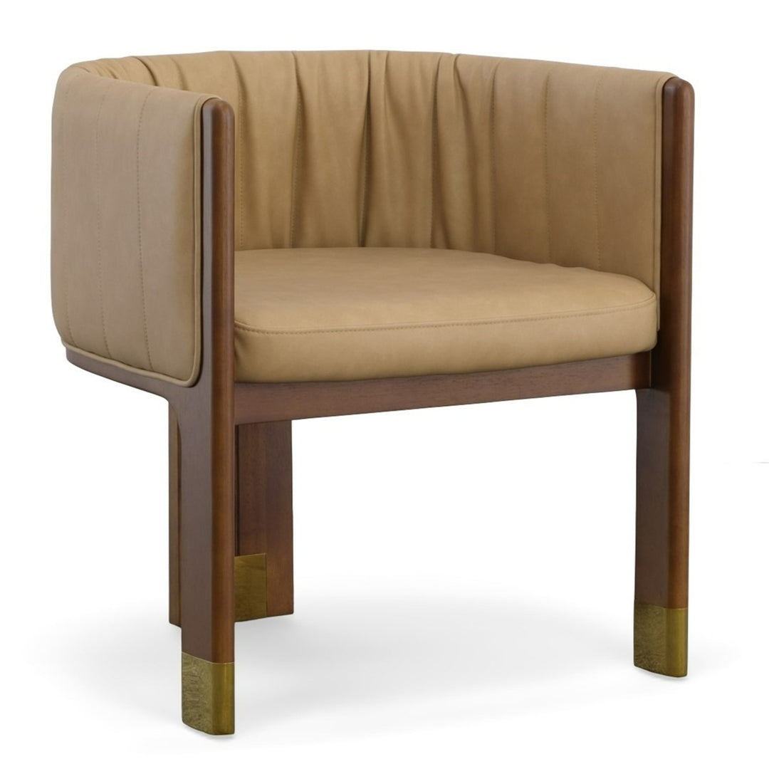 Elati - Tan Vegan Leather Dining Chair