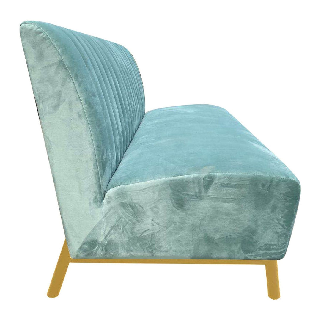 Mosko - Modern Light Green & Gold Fabric Sofa