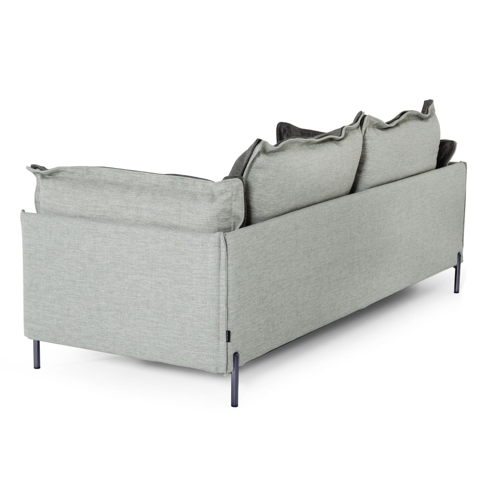 Mars - Modern Grey & Dark Grey Fabric Sofa - View 3