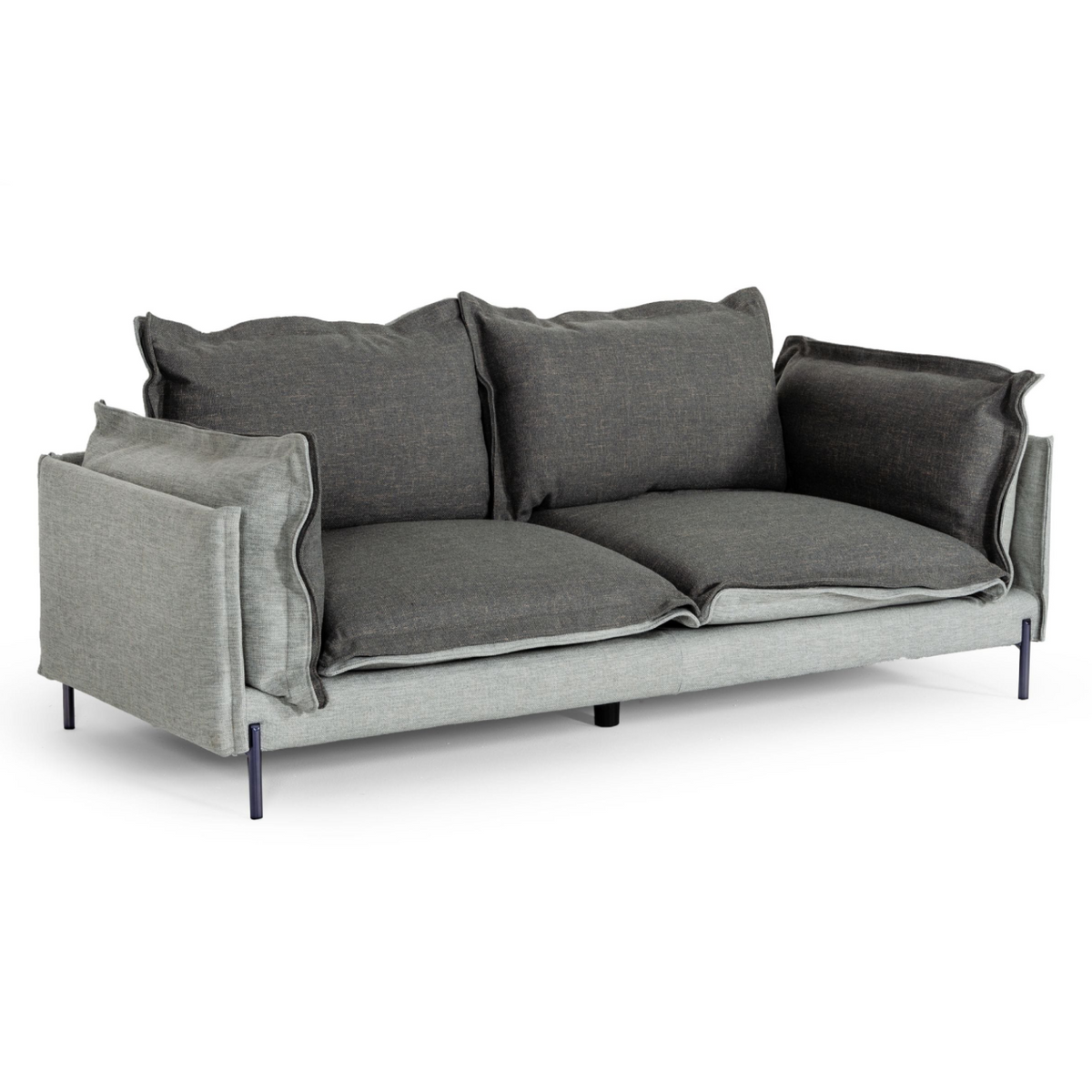 Mars - Modern Grey & Dark Grey Fabric Sofa - View 2