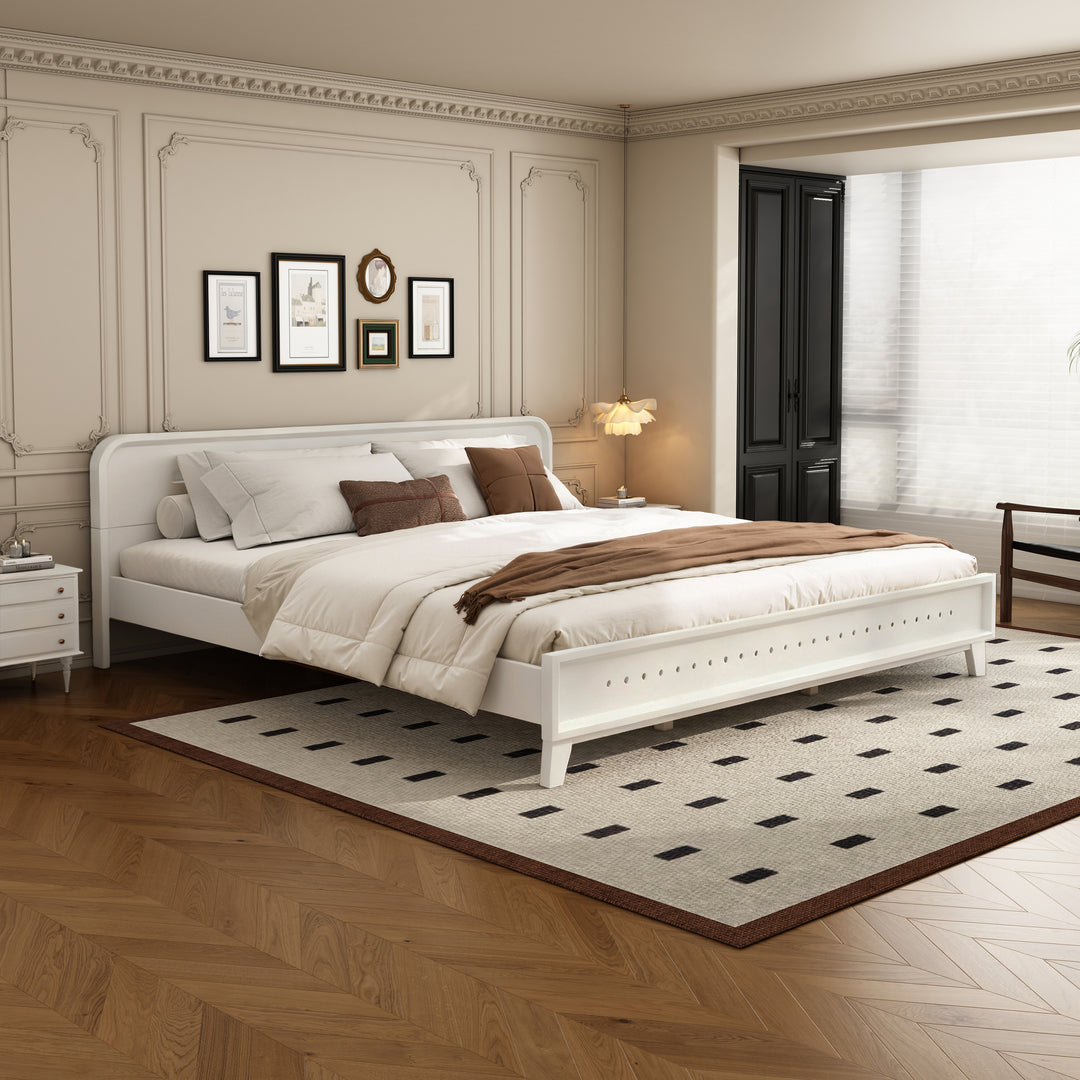 Solid Pine King Bed – White