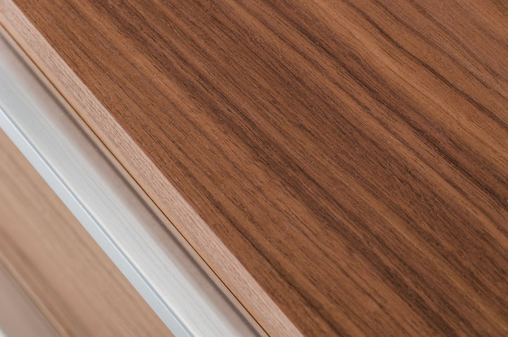 Heloise - Contemporary Walnut &amp; Stainless Steel Dresser